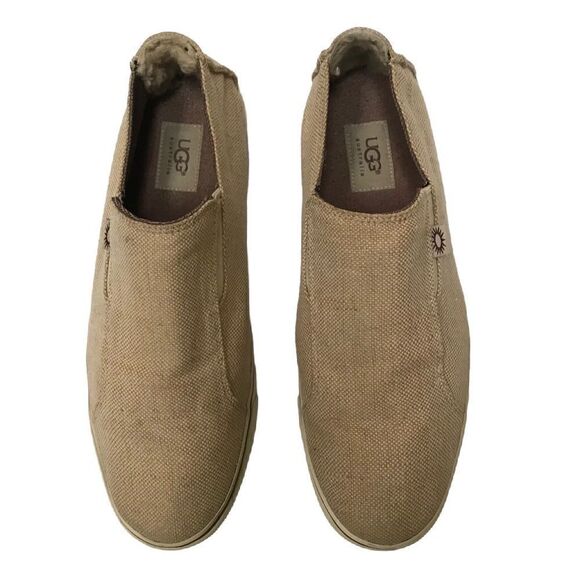 ‎UGG tan canvas slide on loafers 11 main image 9